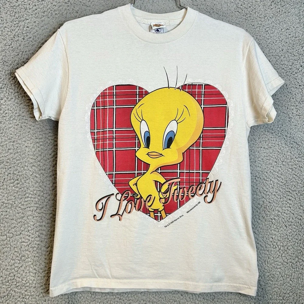 Vintage 1995 Looney Tunes I Love Tweety T-Shirt Size XL (fits M/L)  Made In USA
